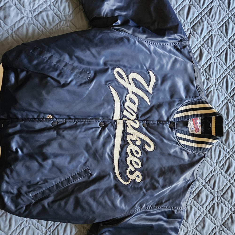 STARTER Navy Blue Yankees Bomber Jacket